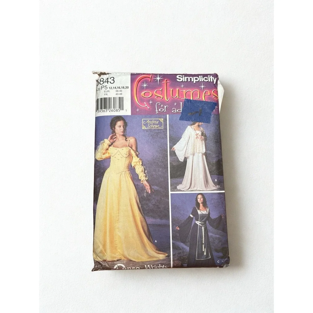 Vintage Costume Sewing Patterns Lot Simplicity Butterick Renaissance Halloween